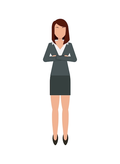 Vector business woman cartoon icon