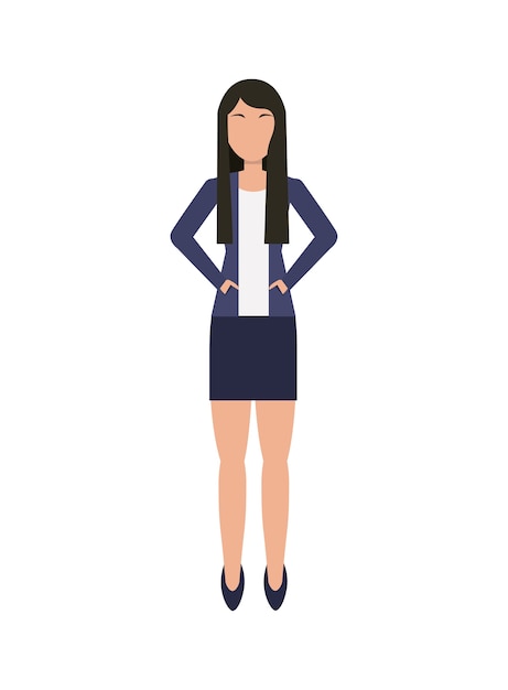 Vector business woman cartoon icon