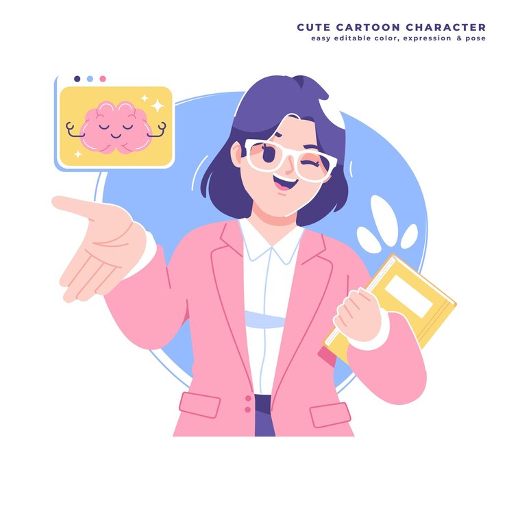 Vector 비즈니스 여성 캐릭터 포즈 일러스트레이션