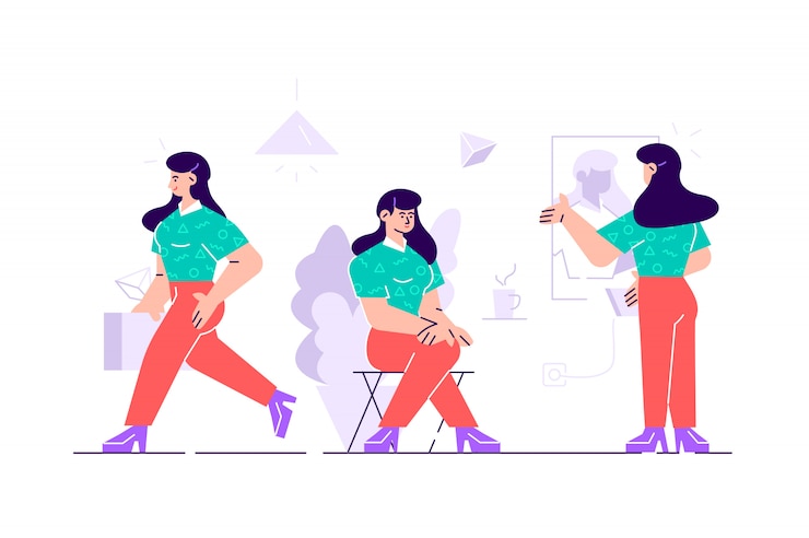Vector business woman characters