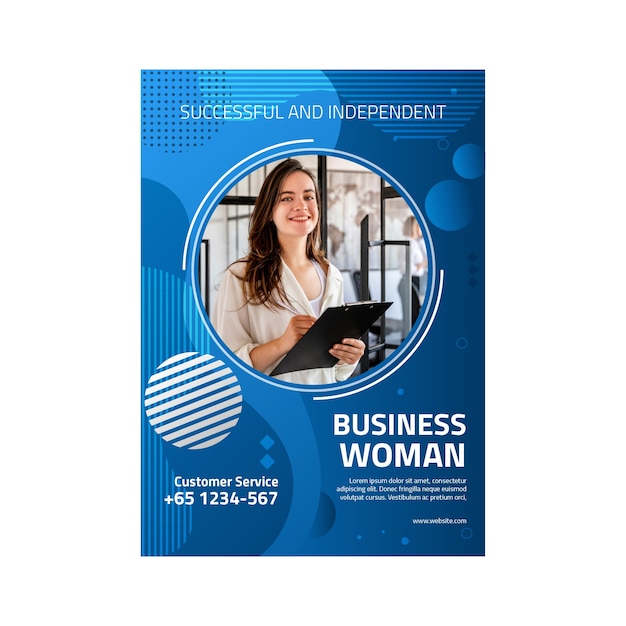 Business woman flyer template