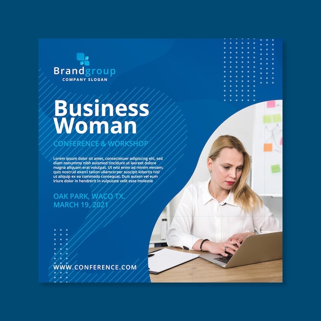 Vector business woman flyer template