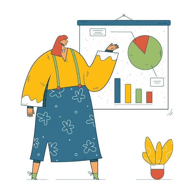 business woman giving presentation