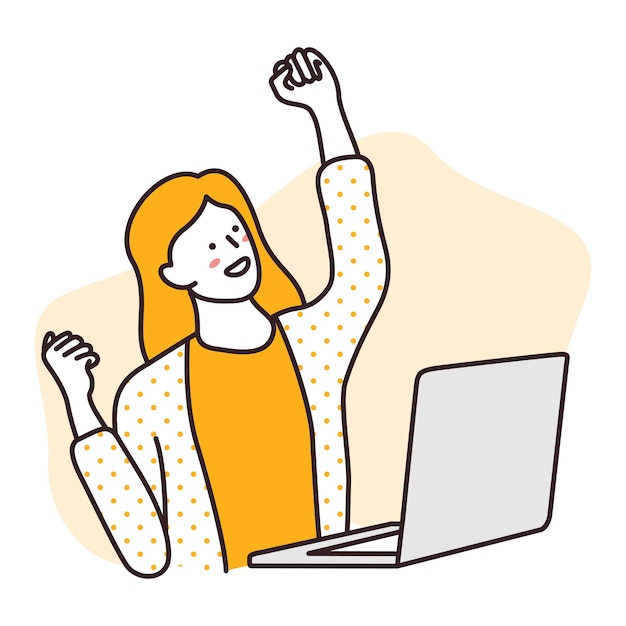 business woman has fulfilled a goal flat style illustration