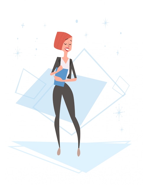 Business Woman Human Resources, Businesswoman Cartoon Character Full Length