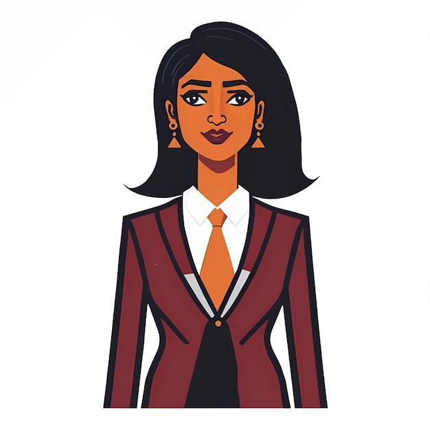 Vector business woman icon avatar symbol flat vector sign isolated on white background