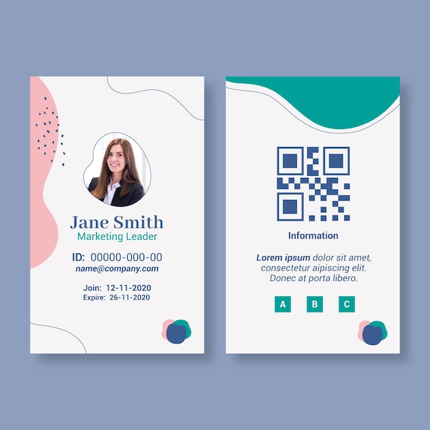 Vector business woman id card template