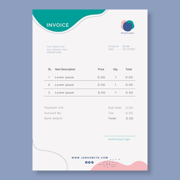 Business woman invoice template