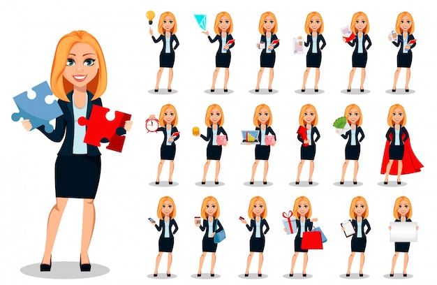 Business woman in office style clothes set