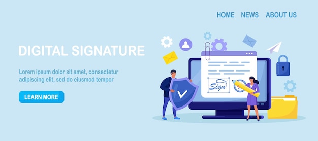 business woman signing contract with digital pen on laptop electronic contract with digital signature businessmen make online deal with esignature safe agreement conclusion business partnership