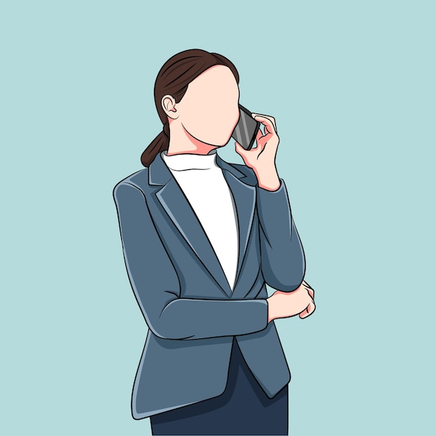 business woman using smartphone to call