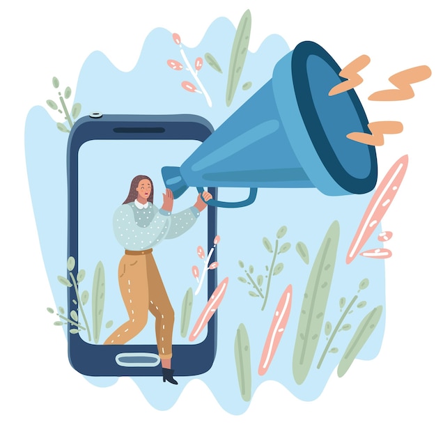 Business woman with a megaphone