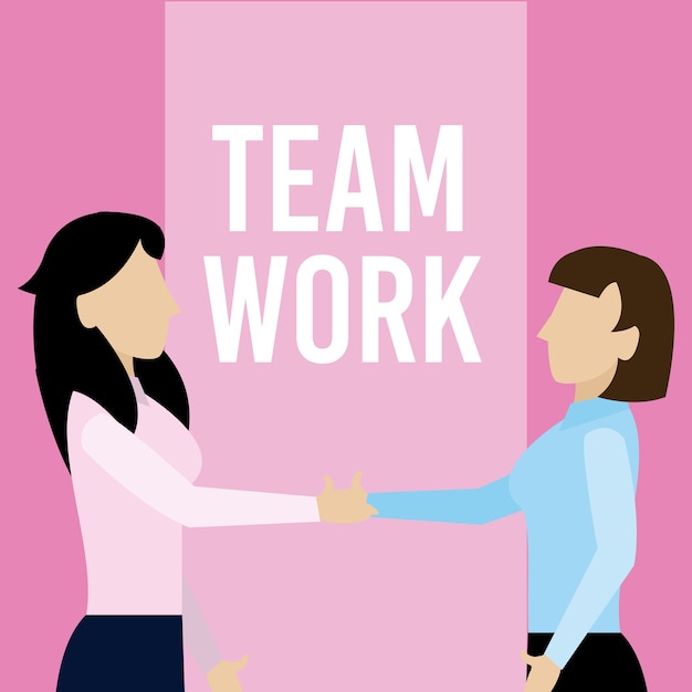 Business womens teamwork vector illustration graphic design