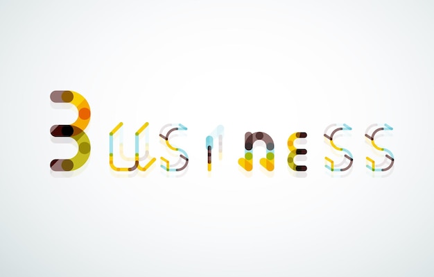 Business word keyword font