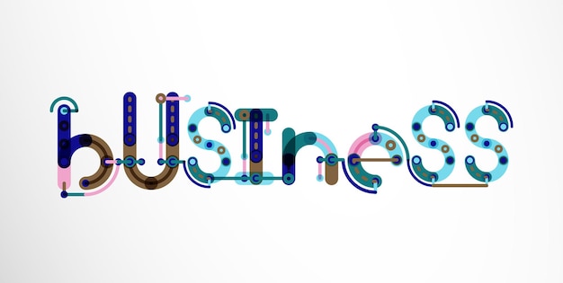 Vector business word lettering