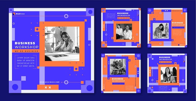 Vettore post di instagram di workshop aziendali