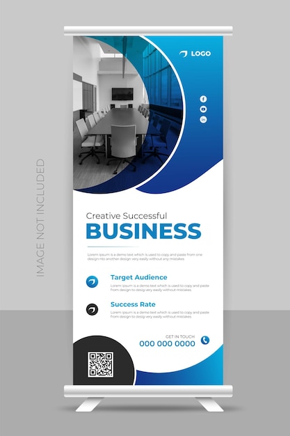 Vector business x retractable signage banner design or promotional roll up standee