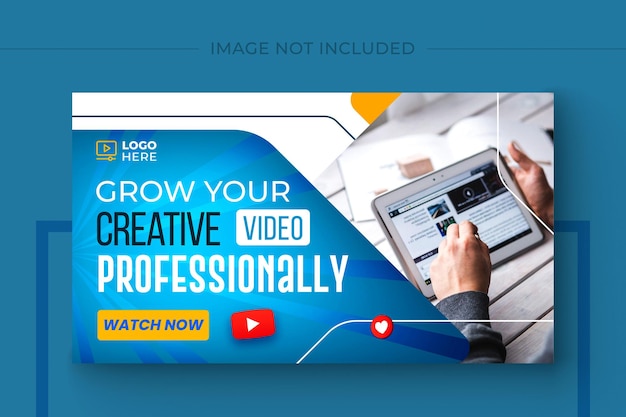 Vector business youtube thumbnail design template