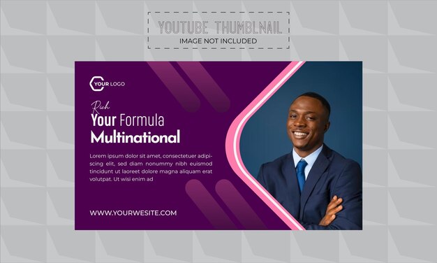 Vector business youtube thumbnail template design