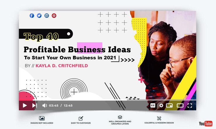 Vector business youtube thumbnail