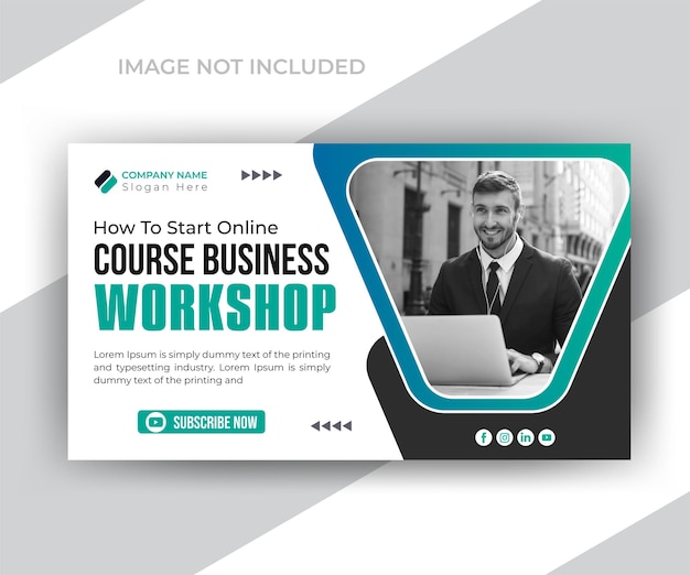 Business youtube video thumbnail design template