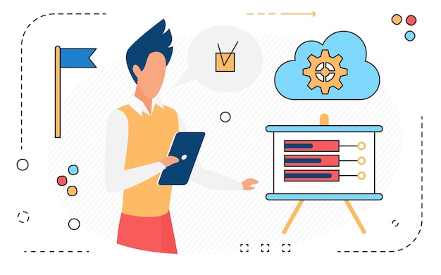 Businessman analyst working on business development in data analysis dashboard report