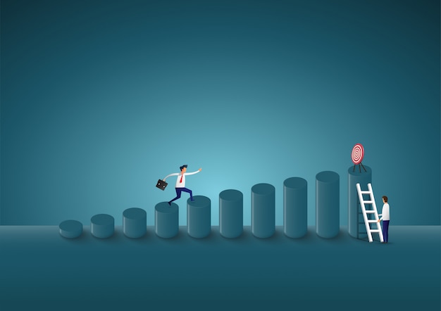 businessman are going up to find goals. the way to success.