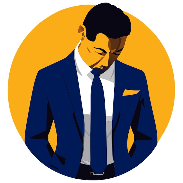 Vector businessman ashamed vector illustration