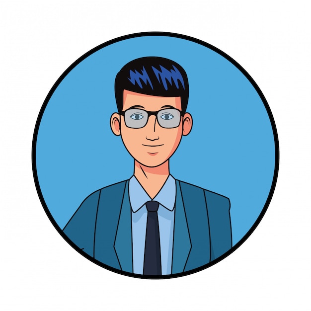 Vector businessman avatar cartoon character profile