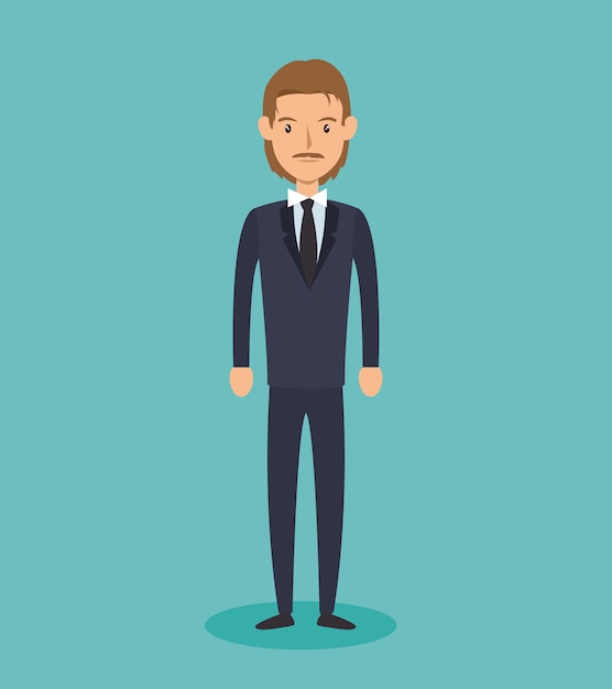 businessman avatar elegant icon vector illustration design