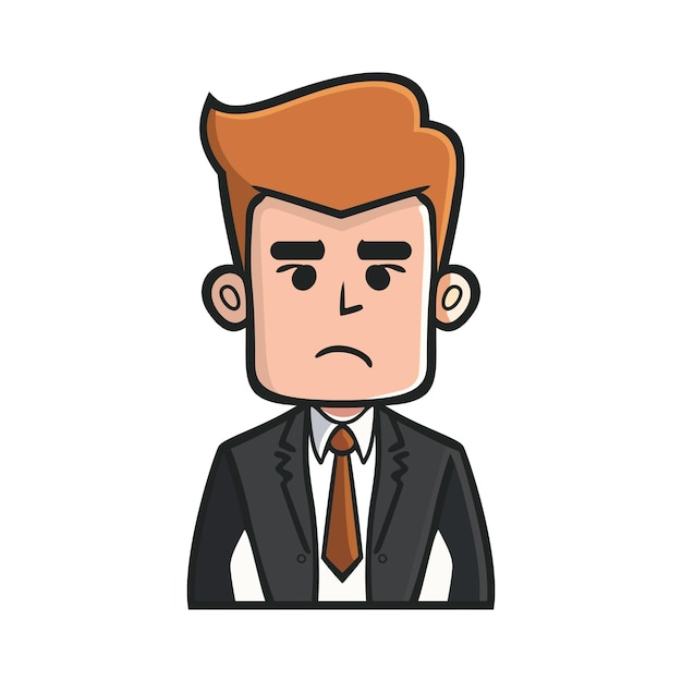 Businessman avatar illustration Cartoon user portrait User profile icon