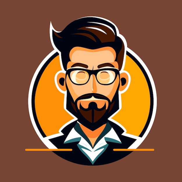 Businessman Icon Image, Male Avatar Profile Vector with Glasses and Beard  Hairstyle Stock Vector - Illustration of avatar, male: 179728610