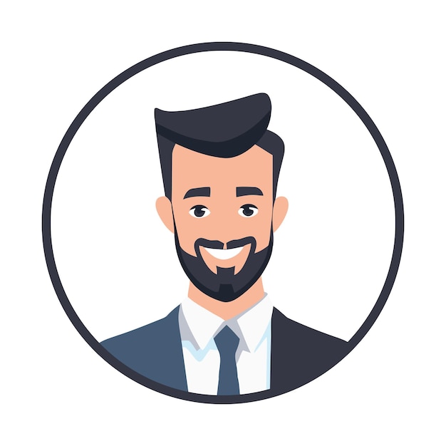 Vector businessman avatar illustration cartoon user portrait user profile icon