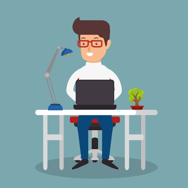 businessman avatar working icon