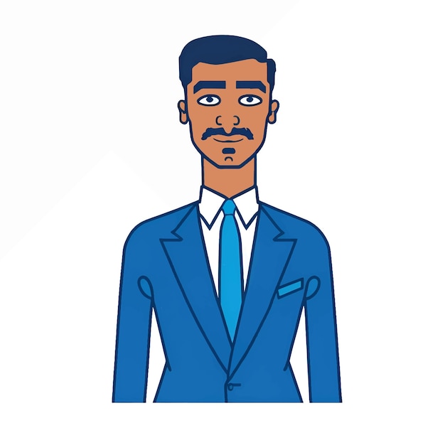 Vector businessman in blue suit employer or manager icon vector illustration