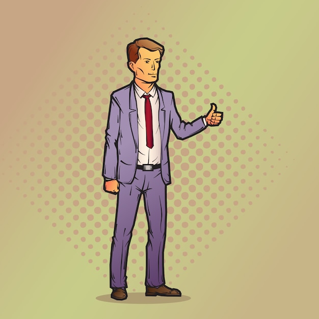 businessman in cartoon style