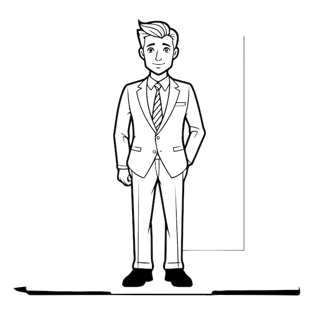 Vector businessman cartoon over white background eps 10
