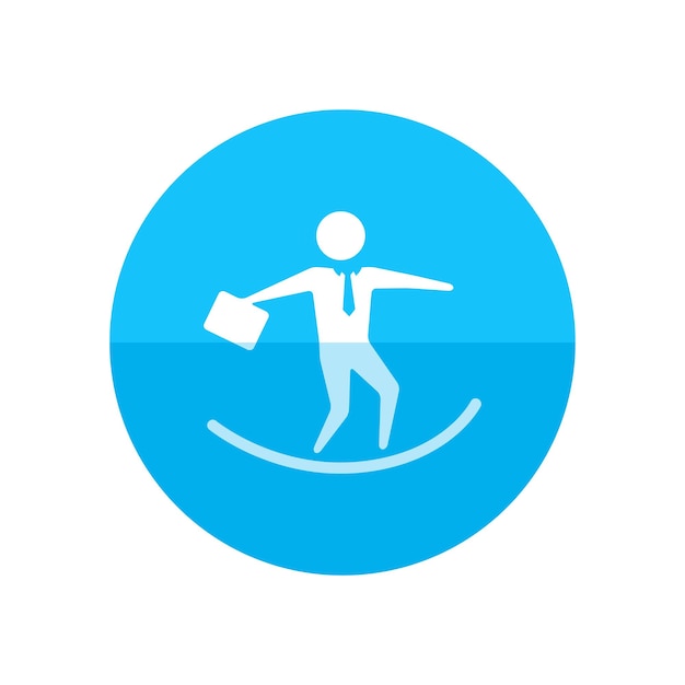 Businessman challenge icon in flat color circle style extreme business adrenaline