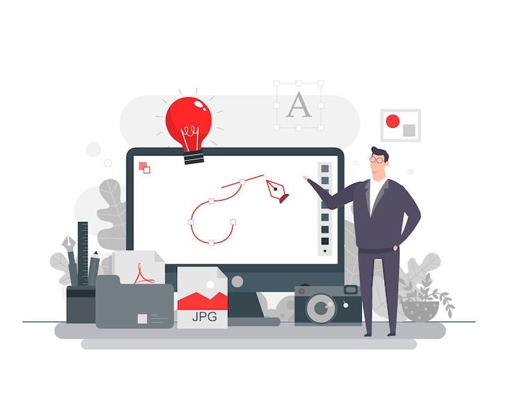 Vector businessman character concept illustration graphic illustration designer
