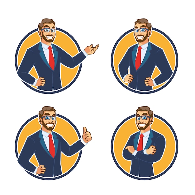 Vector businessman character mascot design