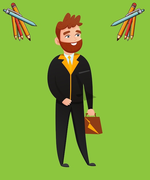 Vector businessman character simple vector