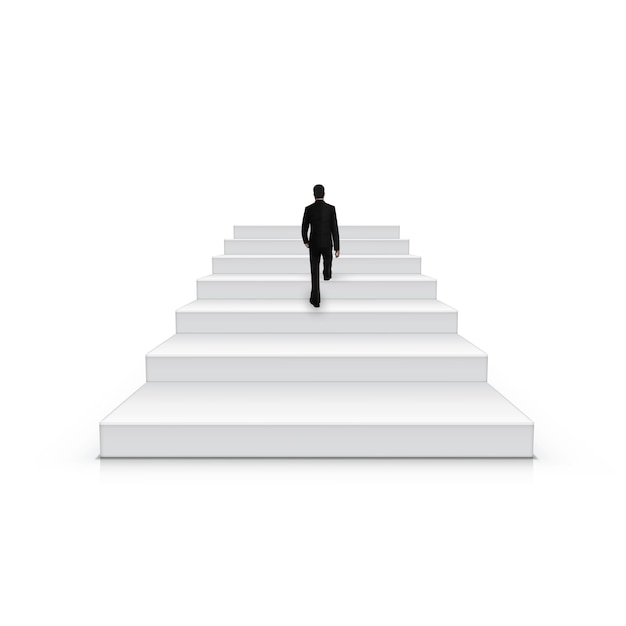 Businessman Climbing Stairs Be The First Concept