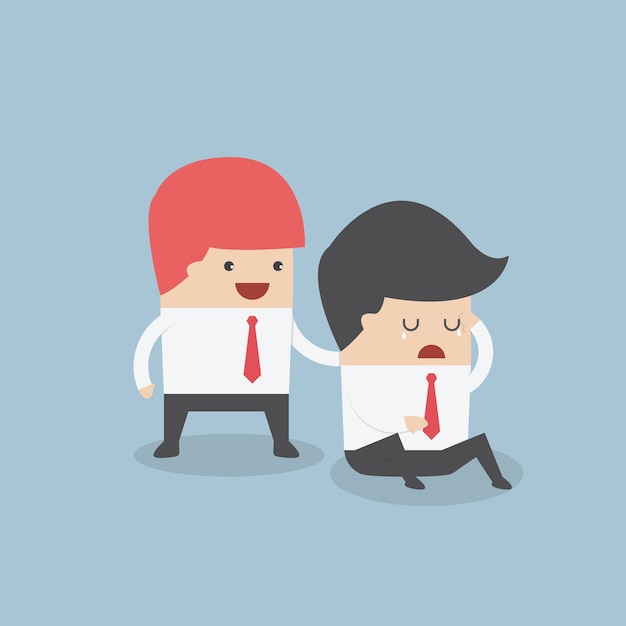 Businessman console his friend