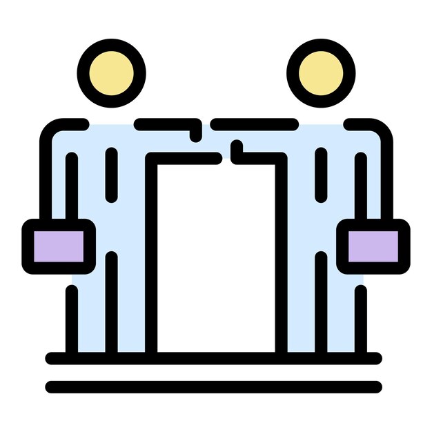 Икона сотрудничества бизнесмена Контур вектор сотрудничества бизнесмена Икона цвета плоская изолированная