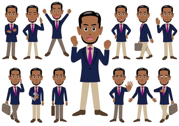 Businessman in different poses 