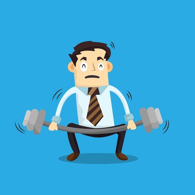 Businessman exercising