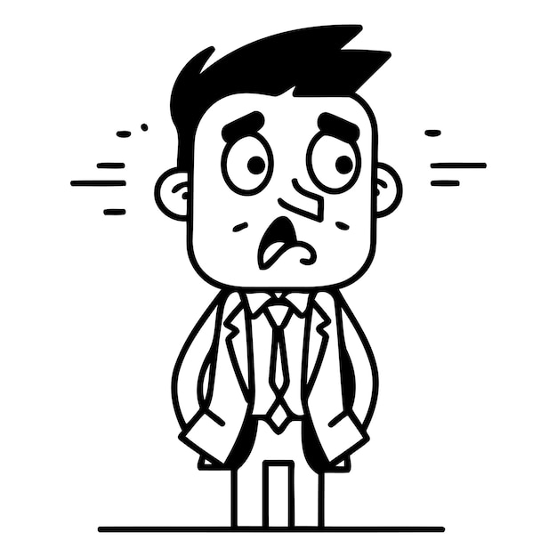 Businessman feeling angry and furious vector flat cartoon character illustration