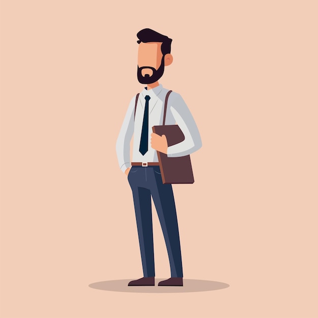 Vector businessman flat cartoon character illustration