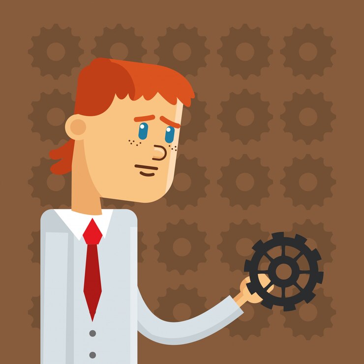 Vector businessman and gear icons image 