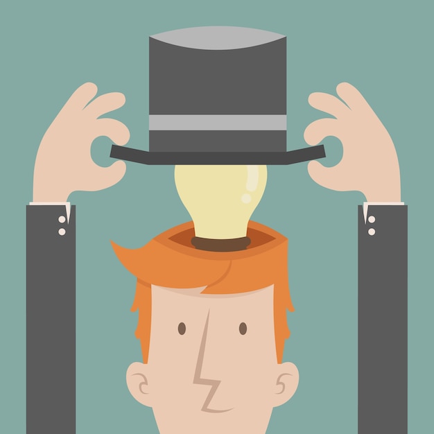 Vector businessman get idea